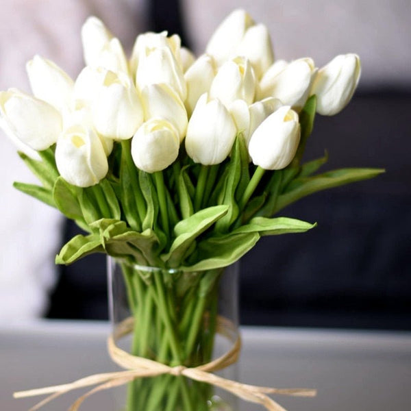 10pcs Tulip Artificial Flower for Home Decor, perfect as silk flower.