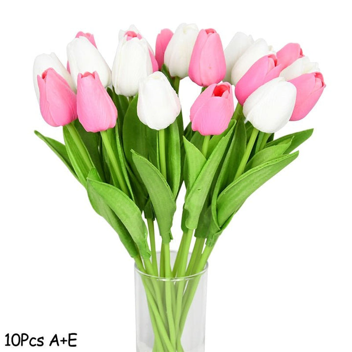 10pcs Tulip Artificial Flower for Home Decor, perfect as silk flower.