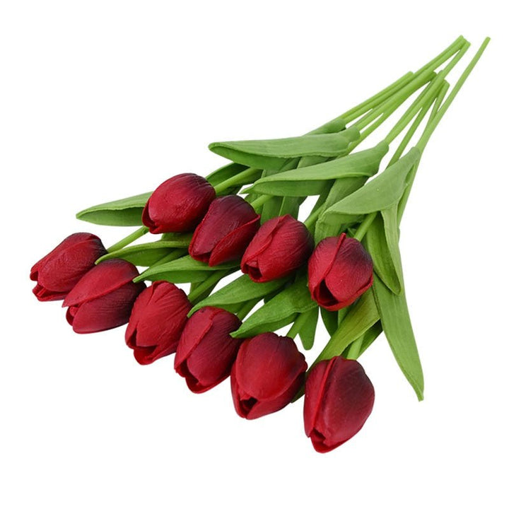 10pcs Tulip Artificial Flower for Home Decor, perfect as silk flowers.