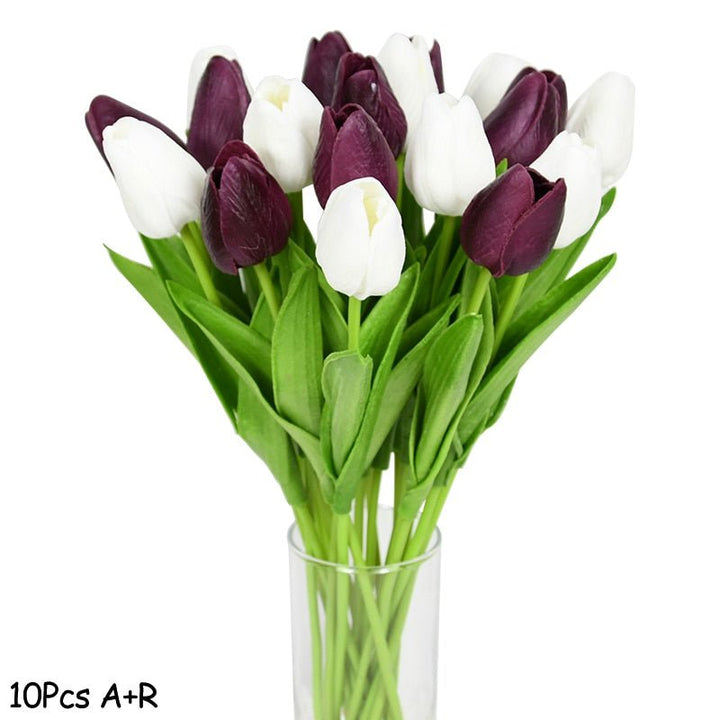 10pcs Tulip Artificial Flower for Home Decor, perfect as silk artificial flowers.