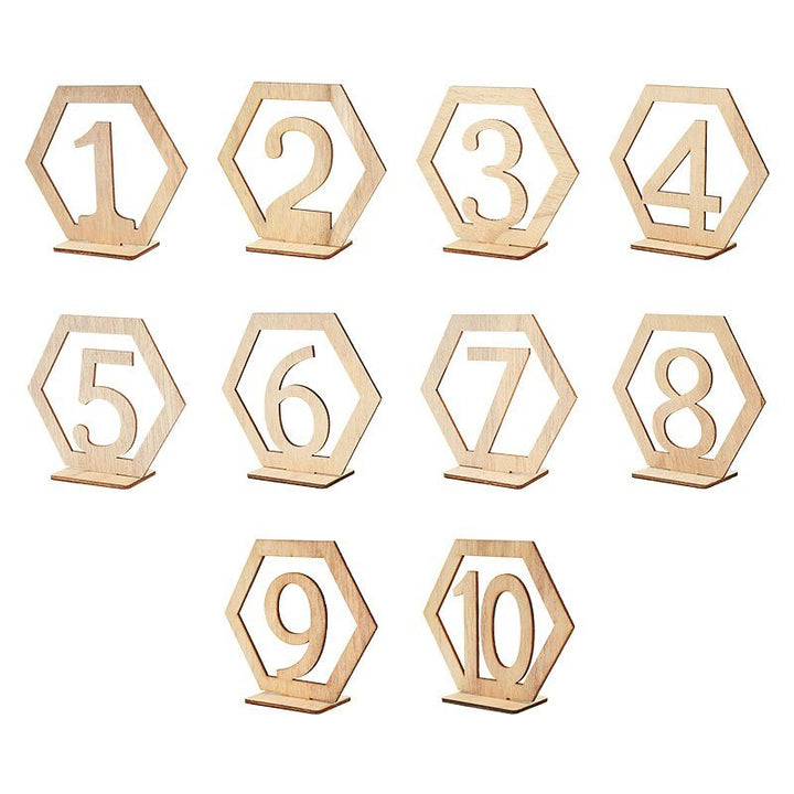 10pcs Wooden Table Number Sign