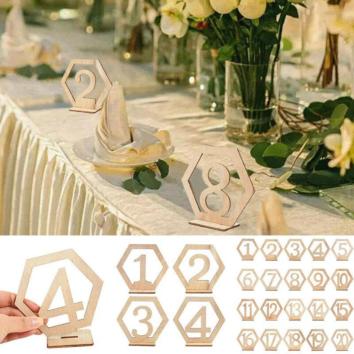 10pcs Wooden Table Number Sign