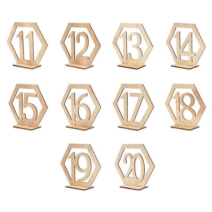 10pcs Wooden Table Number Sign