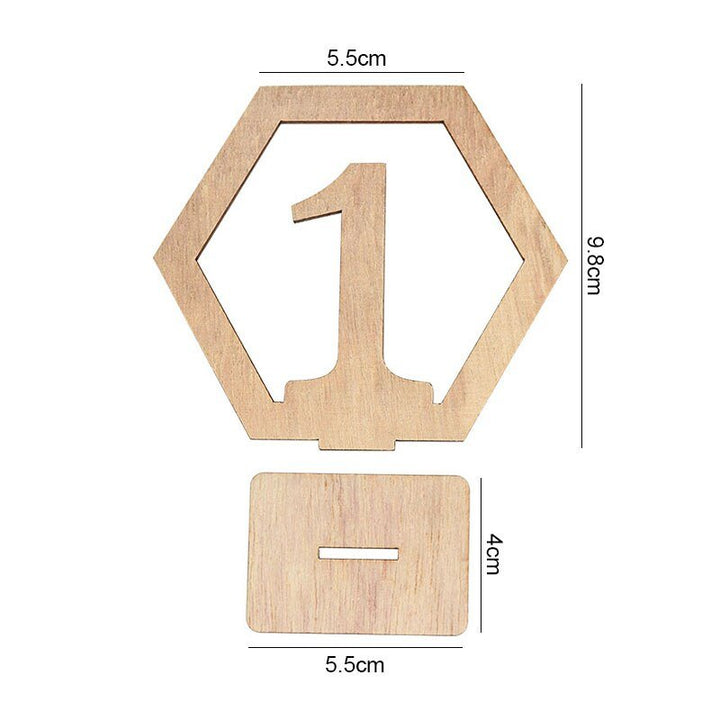 10pcs Wooden Table Number Sign