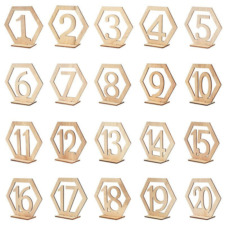 10pcs Wooden Table Number Sign