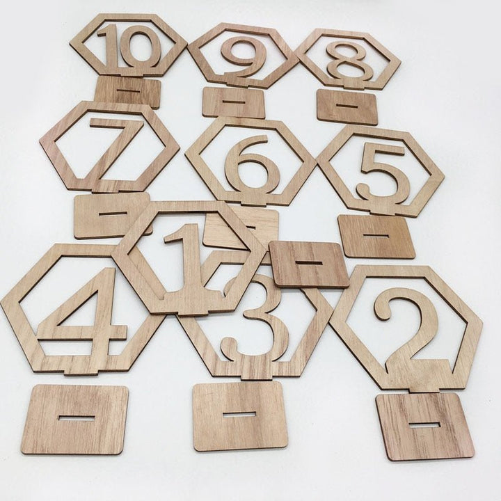 10pcs Wooden Table Number Sign