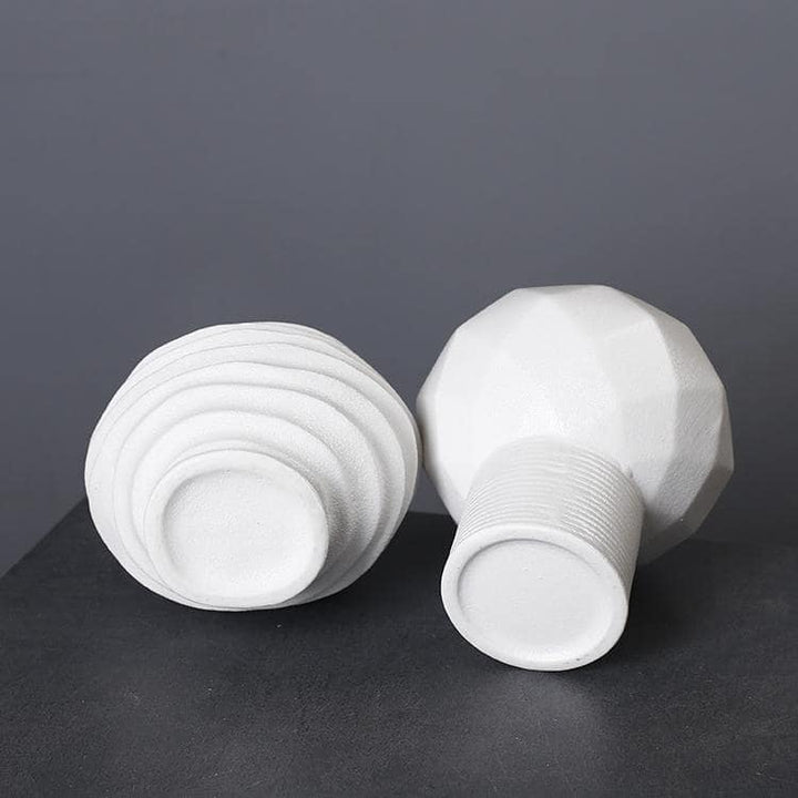 Black geometric ceramic vase for modern decor