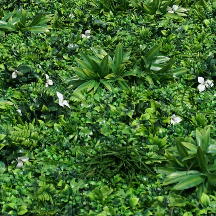 Lush greenery flower wall backdrop for wedding and event decoration.