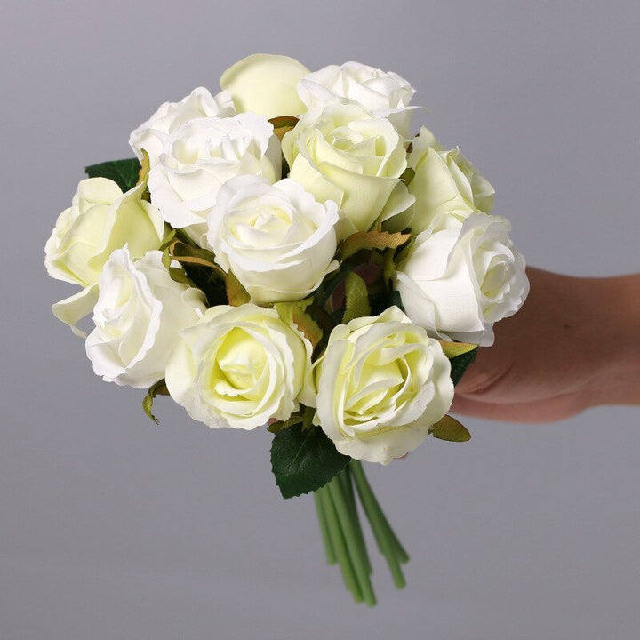 12pcs Artificial Silk Roses Flower Bouquet, perfect as silk flowers.