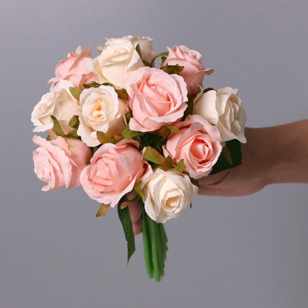 12pcs Artificial Silk Roses Flower Bouquet, perfect as artificial flowers.