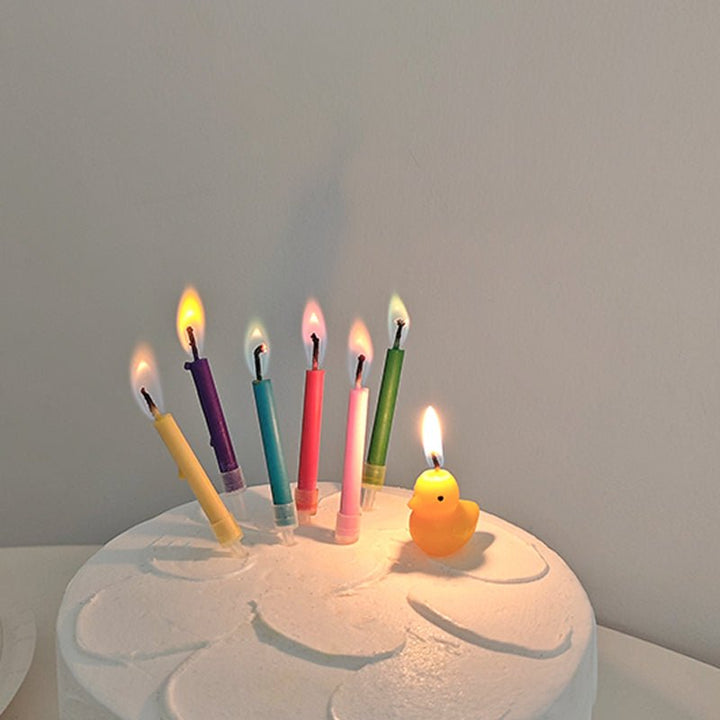 12pcs Colorful Flame Birthday Cake Candles