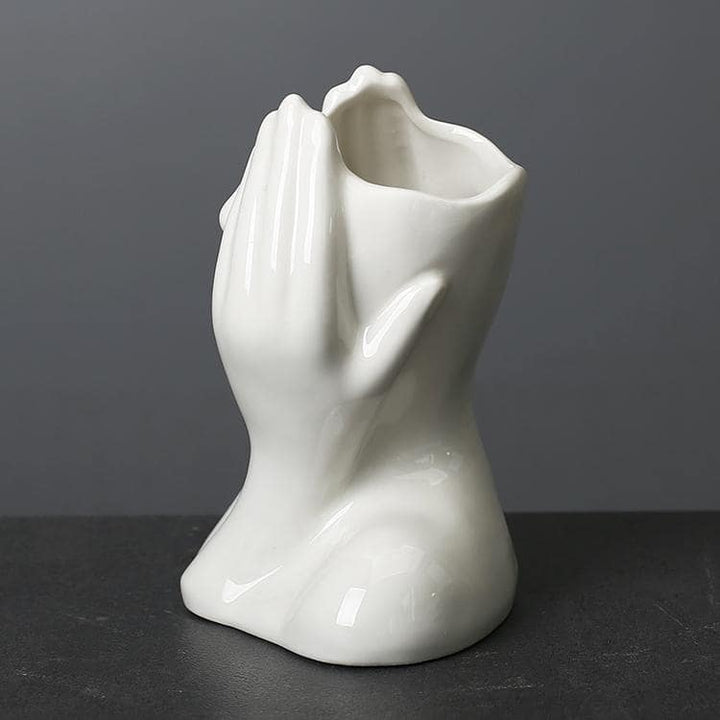 Unique ceramic head planter with contemporary design