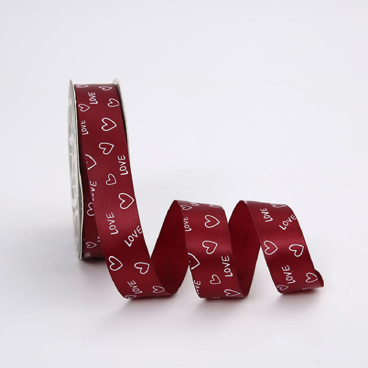 LOVE Heart Satin Ribbon(25mmx20Yd) is a delightful addition to your valentine's day bouquets collection.