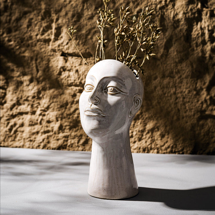 Artistic Human Face Modern Ceramic Vase