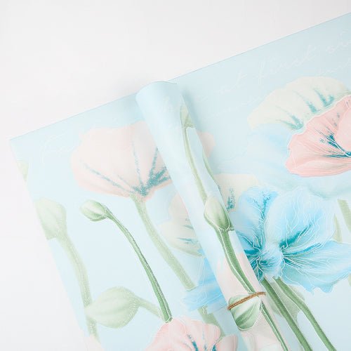 15 Sheets Corn Poppy Floral Wrapping Paper