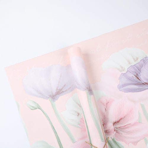 15 Sheets Corn Poppy Floral Wrapping Paper