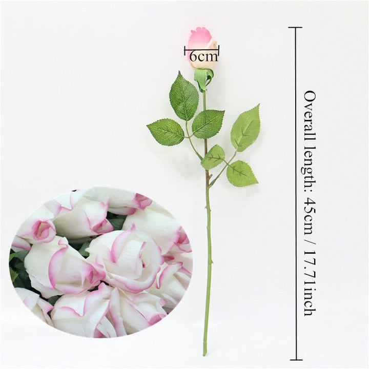 15pcs Artificial Flower Rose Buds Long Stem, perfect as faux flowers.