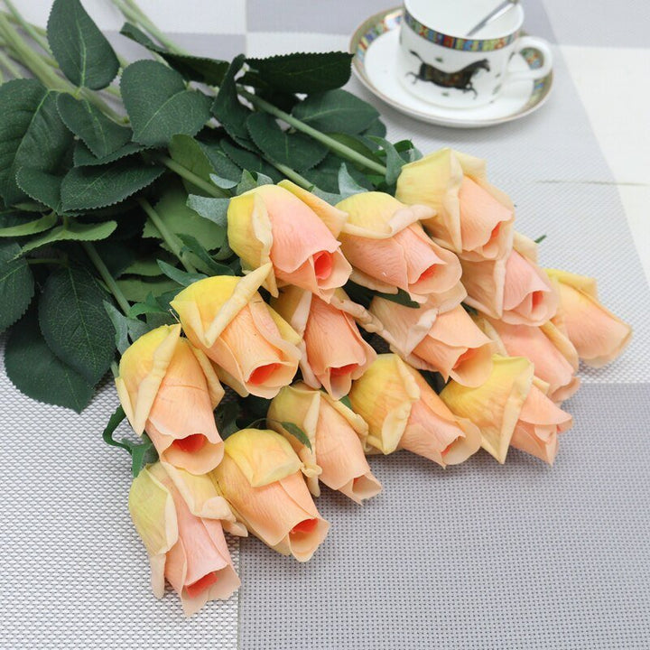 15pcs Artificial Flower Rose Buds Long Stem, perfect as artificial flowers.