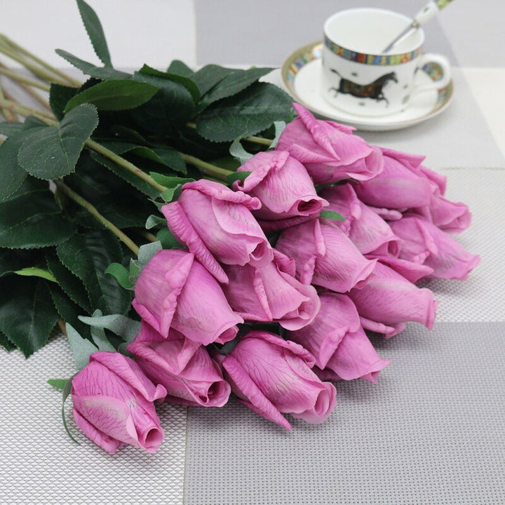 15pcs Artificial Flower Rose Buds Long Stem, perfect as silk artificial flowers.