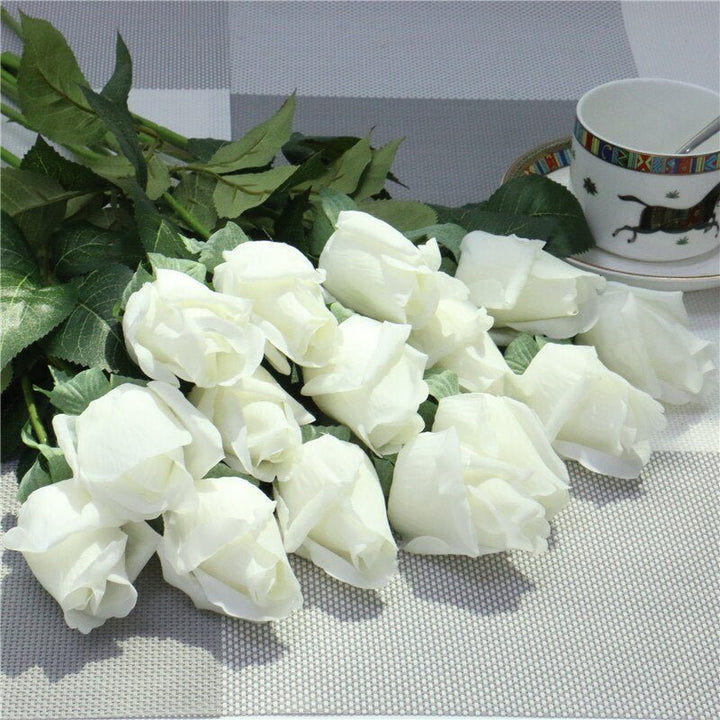 15pcs Artificial Flower Rose Buds Long Stem, perfect as artificial flowers.