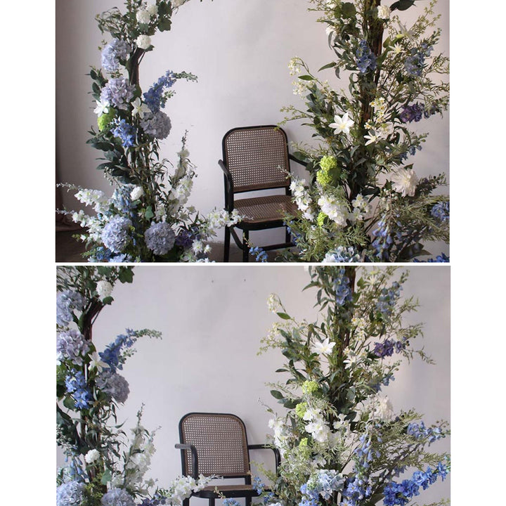 Blue Hydrangea Background Floral Arch Set Proposal Decor