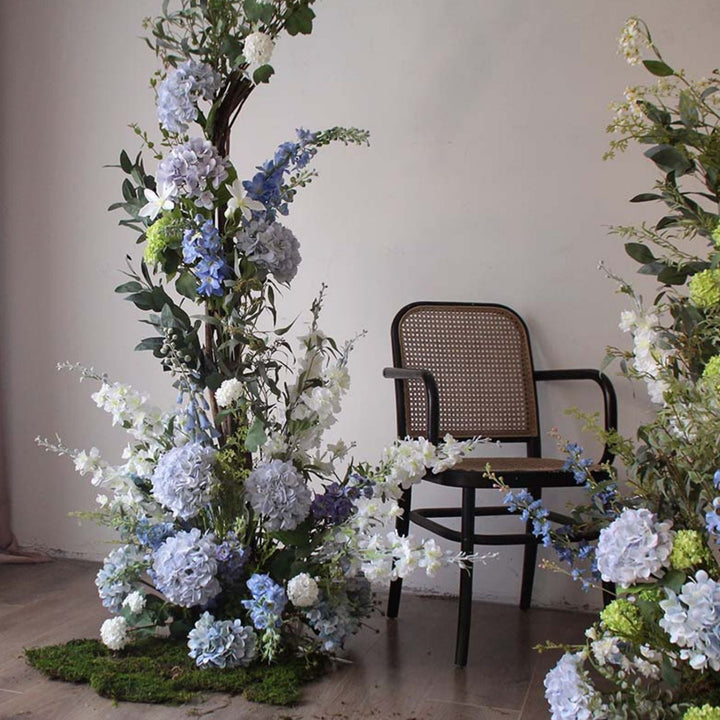 Blue Hydrangea Background Floral Arch Set Proposal Decor