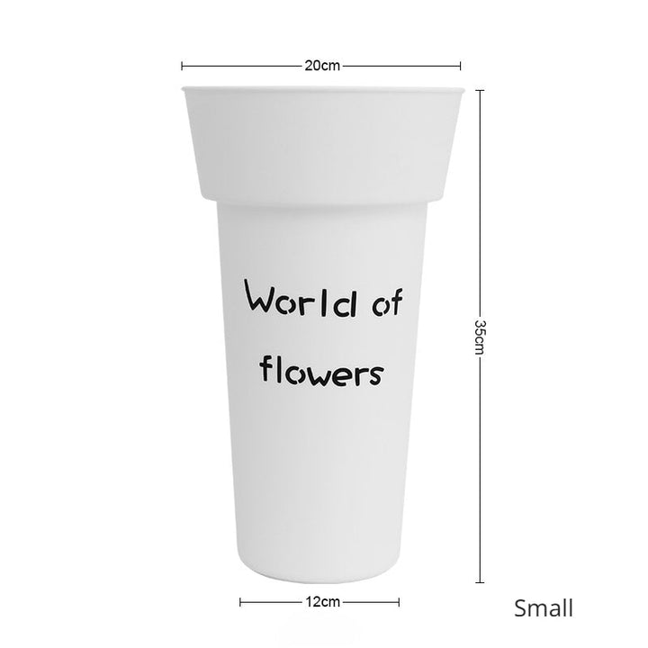 White Black Plastic Flower Buckets Pack 5