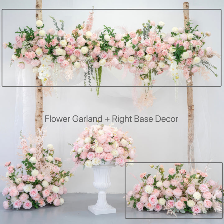 Hanging Arch Flower Decor For Wedding In Soft Pastel Pink