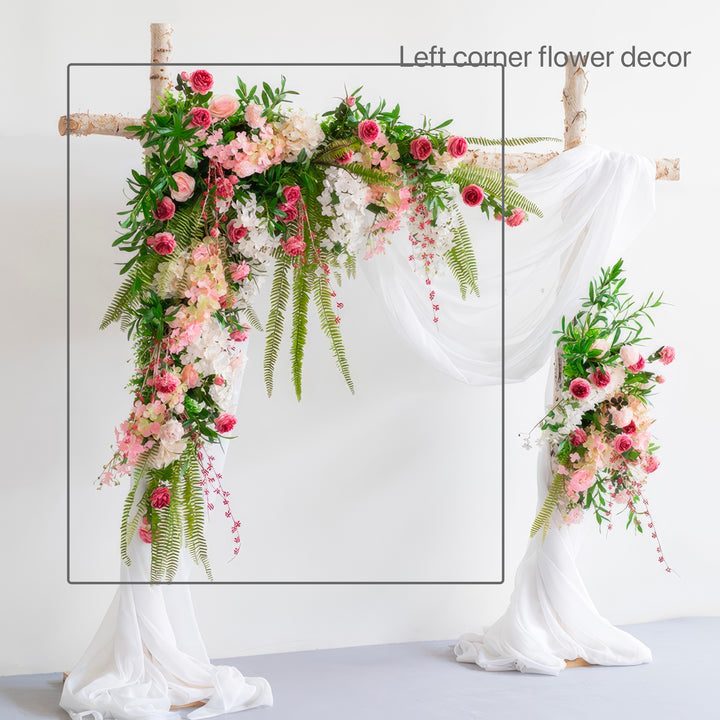 Pink & Blush Wedding Arch Decor With Hanging Greenery