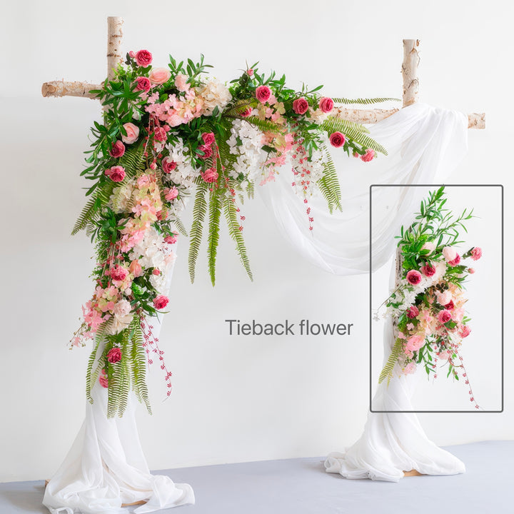 Pink & Blush Wedding Arch Decor With Hanging Greenery