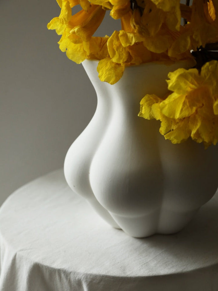 Female Body Art Modern White Vase