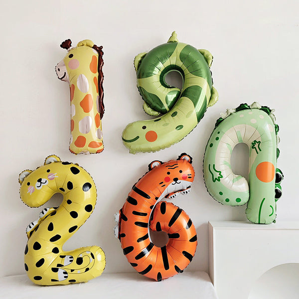40 Inch Cartoon Animal Number Balloon