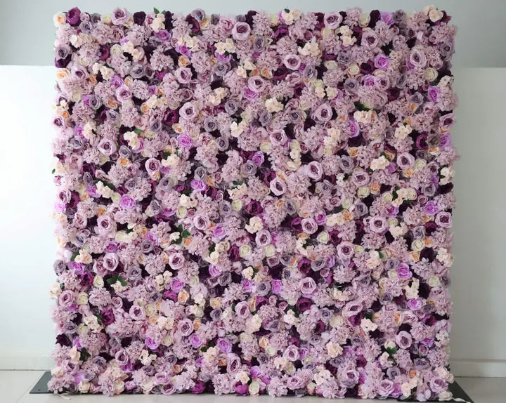 Lavender and rose flower wall backdrop for weddings and event decoration.