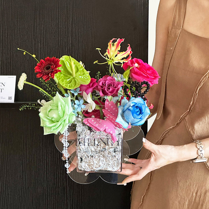 Transparent Acrylic Container for Flower Arrangement