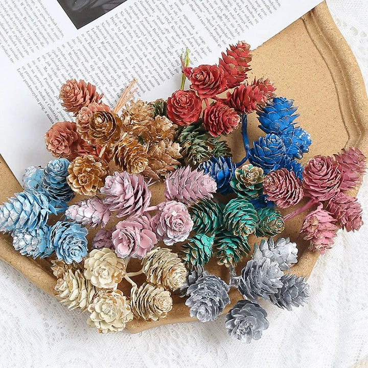 18pcs Artificial Pine Cone on Wire for Christmas Crafts is a perfect addition to your florist supply collection.