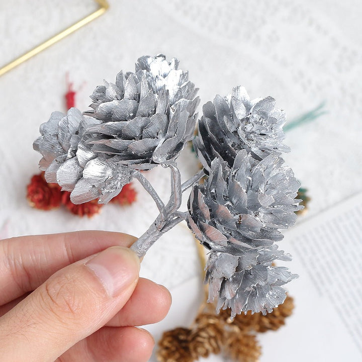 18pcs Artificial Pine Cone on Wire for Christmas Crafts is a perfect addition to your decorative floral collection.