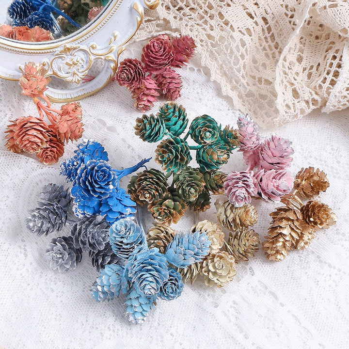 18pcs Artificial Pine Cone on Wire for Christmas Crafts is a perfect addition to your floral supplies collection.