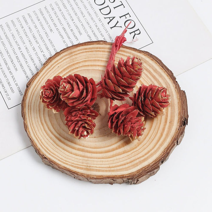 18pcs Artificial Pine Cone on Wire for Christmas Crafts is a perfect addition to your florist supply collection.