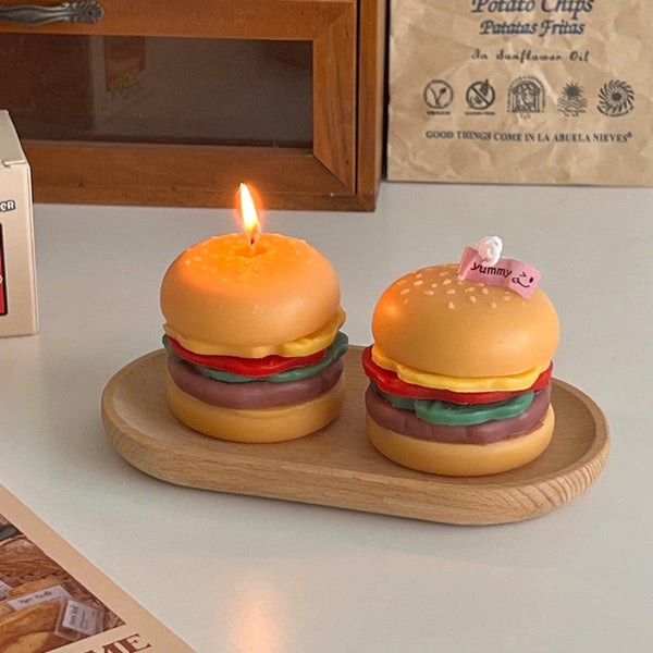 Mini Hamburger Shaped Scented Candle