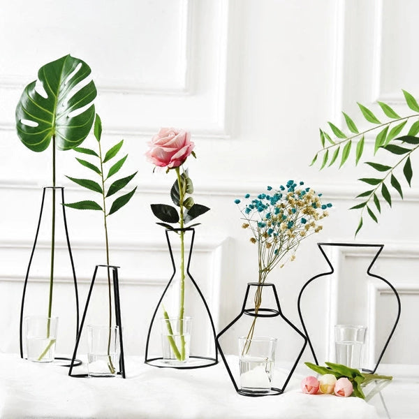 Vintage Iron Vase for Flowers Centerpieces Home Decor