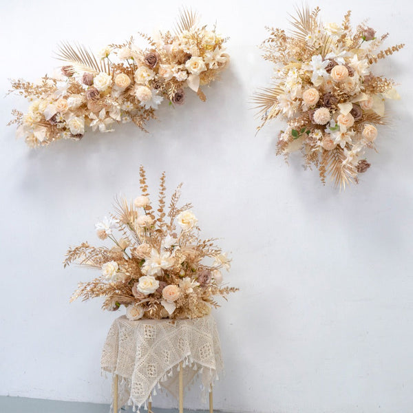 Gold Hanging Flower Set for Wedding Party Decor Proposal