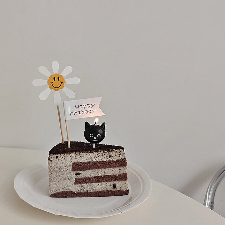 5pcs Cute Black Cat Birthday Candles