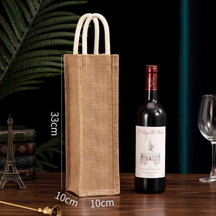 Burlap Wine Gift Bags with Window