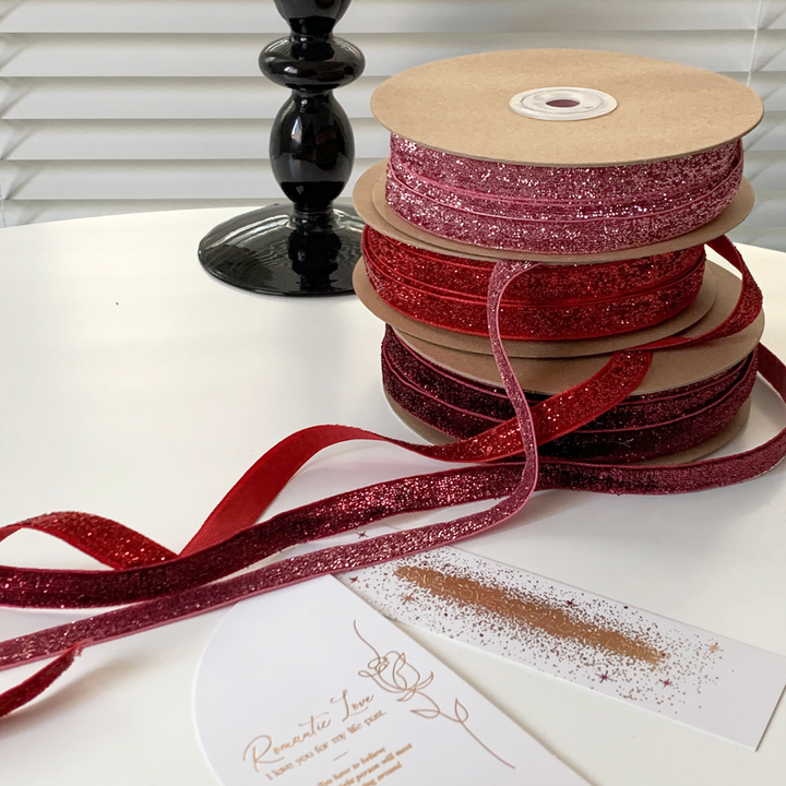 Glitter Sequins Velvet Ribbon (10mmx20m)