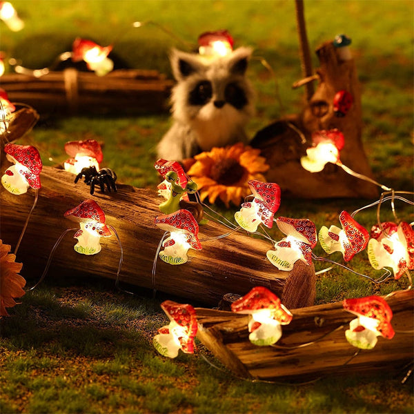 Battery Powered Mushroom LED String Fairy Lights