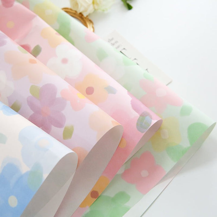 20Counts Korean Floral Wrapping Paper for Flowers