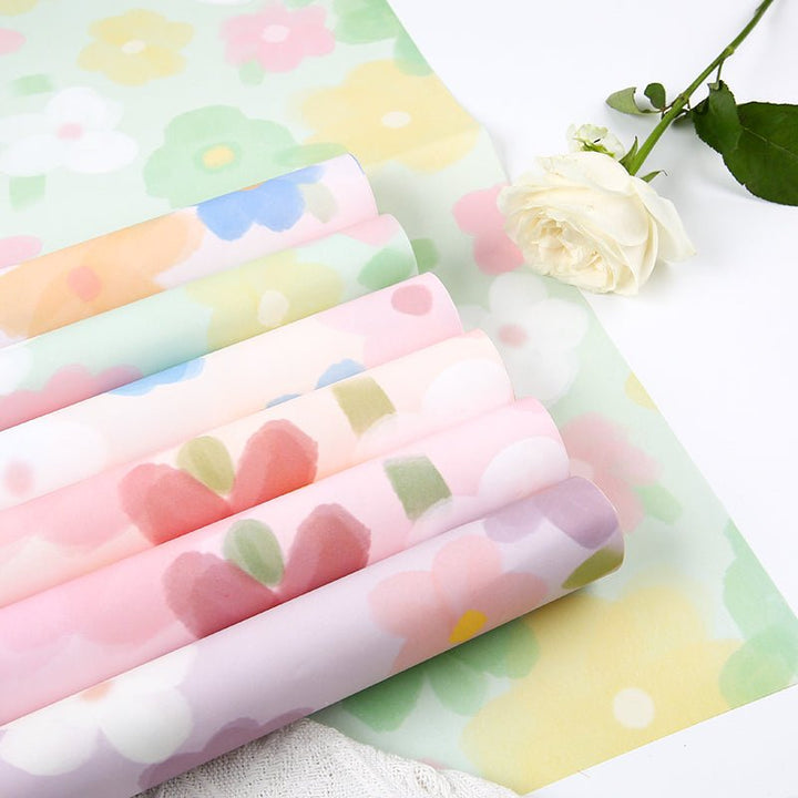 20Counts Korean Floral Wrapping Paper for Flowers