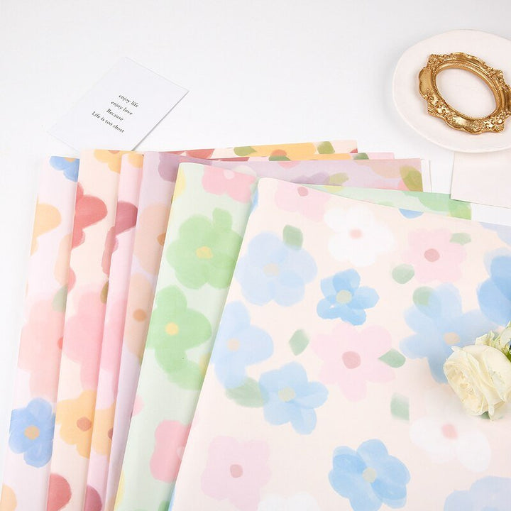 20Counts Korean Floral Wrapping Paper for Flowers