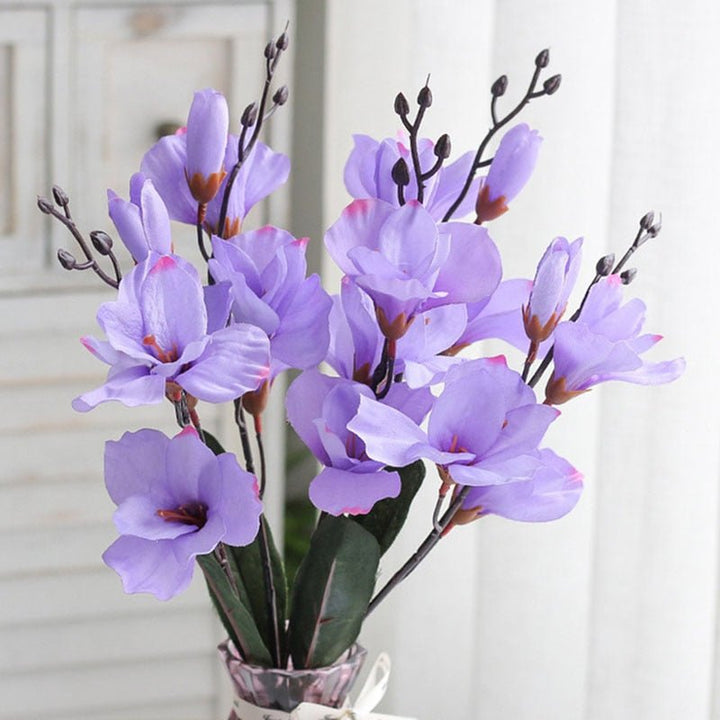 20 Heads Artificial Silk Flower Magnolia Bouquet, perfect as artificial flowers.