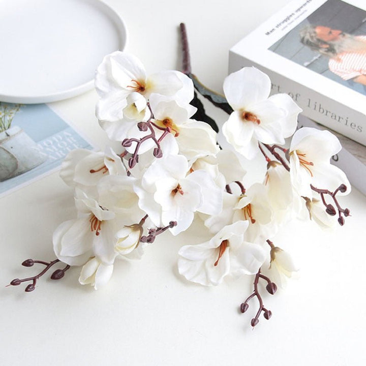 20 Heads Artificial Silk Flower Magnolia Bouquet, perfect as silk flowers.